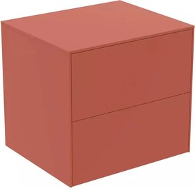 Dulap baza suspendat Ideal Standard Atelier Conca rosu - oranj mat 2 sertare cu blat 60 cm