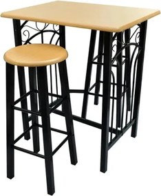 vidaXL Set masă bucătărie mic dejun/cină, lemn arămiu cu oțel negru