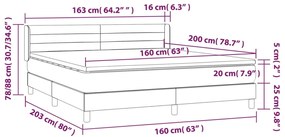 Pat box spring cu saltea, maro inchis, 160x200 cm, textil Maro inchis, 160 x 200 cm, Benzi orizontale