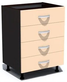 Corp inferior 60 cu 4 sertare Zebra cappuccino