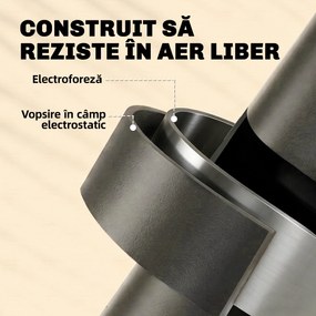 Outsunny Set Bistro Exterior, Mobilier Pliabil cu Masă și 2 Scaune, Negru | Aosom Romania