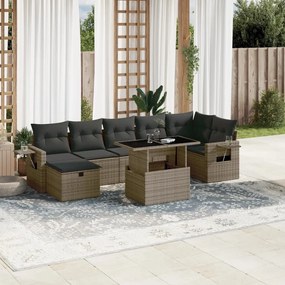 3274990 vidaXL Set canapele de grădină cu perne, 8 piese, gri, poliratan