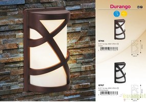 Aplica de perete cu protectie IP54 de exterior, finisaj maro, Durango 8766 RX