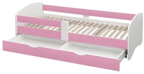 Pat de o persoană 90 cm Carecen (roz + alb) (cu somieră) (cu sp. depozitare). 1116285