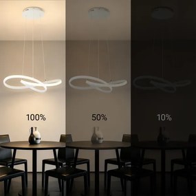 Brilagi - LED dimabil lustră suspendată pe cablu INFINITY LED/55W/230V 50x50 cm albă + telecomandă