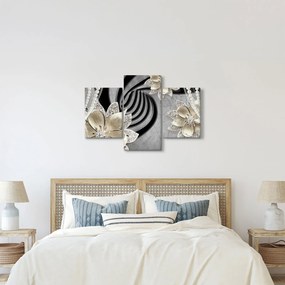 Tablou - 3D Flori aurii (90x60 cm)