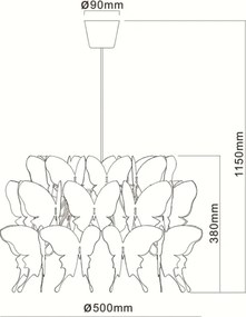 Lustră pentru copii FARFALLA 1xE27/60W/230V roz