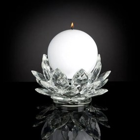 Suport pentru lumanare design LUX, realizat manual din sticla, LOTUS MEDIUM 20cm