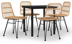 3157888 vidaXL Set mobilier de grădină, 5 piese, poliratan