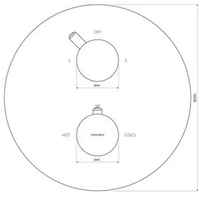 Baterie cada termostatata incastrata cupru periat Omnires Y fara corp ingropat