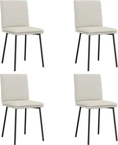 vidaXL Scaune de bucătărie, 4 buc., crem, catifea