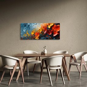 Tablou - Pictură abstractă de flori III. (120x50 cm)