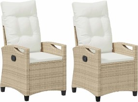 vidaXL Scaun pentru Grădină 2 pcs Bej și crem 56 x 60 x 112 cm