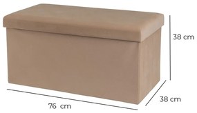 Taburet maro deschis cu tapițerie din catifea Estela – Casa Selección