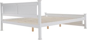Pat cu lamele, lemn de pin/alb, 160x200, LUCAS NEW