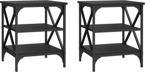 vidaXL Mese laterale, 2 buc., negru, 40x42x50 cm, lemn compozit