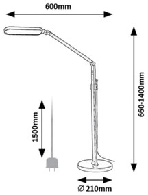 Lampadar LED dimabil DRACO LED/13W/230V 3000-6000K negru Rabalux 2310