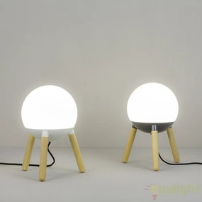 Lampa de masa / Veioza design modern minimalist natur / alb / opal Mine White 28378