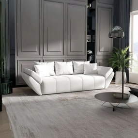Canapea extensibilă dumonde cu ladă de depozitare si sezut confortabil din spuma high-density, Berlin Euphoria Ivory 250x100 cm