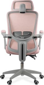 Scaun ergonomic OFF 430 roz, spătar mesh și reglaj pe înălțime
