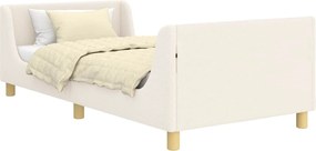 vidaXL Cadru de pat pentru copii cu spătar Crem 90 x 190 cm