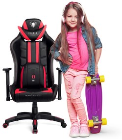 Scaun pentru copii Diablo X-Ray Kids Size: negru-roșu Diablochairs