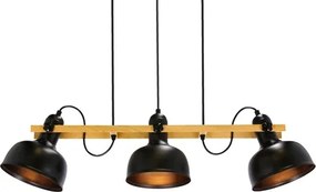 Lustră pe cablu RENO 3xE27/40W/230V neagră/maro