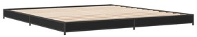 845136 vidaXL Cadru de pat, negru, 160x200 cm, lemn prelucrat și metal