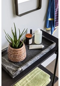 Set 2 tăvi din marmură Hübsch Nena, negru