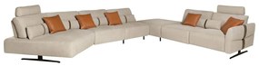 Coltar modular LUX design italian cu sezlong dreapta Velvet sand