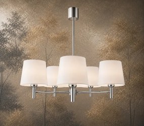 Brilagi - Lustru pe tijă MONTE 5xE27/60W/230V crem/crom lucios