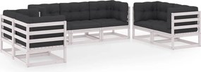 vidaXL Set mobilier de grădină cu perne, 7 piese, lemn masiv de pin