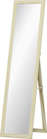 HOMCOM Oglindă pe suport și de perete dreptunghiulară oglindă în picioare full length Dressing Dormitor Living 37x37x154cm lemn natural | Aosom Romania