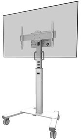 Stand podea mobil NM MUp 37-75" 70kg alb
