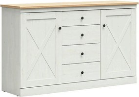 Comoda FRIJA, alb pin andersen/stejar artisan, PAL melaminat, 153x44x9