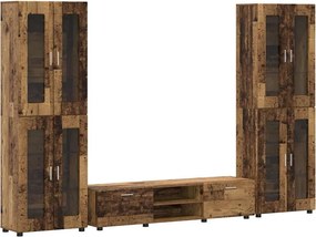 vidaXL Set comodă TV cu sertar cu raft FLORIN Lemn vechi Lemn compozit