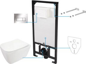 Deante Hiacynt New set cadru și vas wc, capac+ buton de spălare CDY_S6ZPW