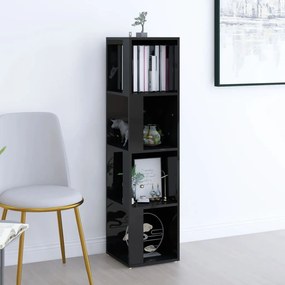 809042 vidaXL Dulap de colț, negru extralucios, 33x33x132 cm, PAL