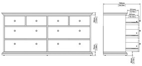 Comodă gri joasă 183x87 cm Paris – Tvilum