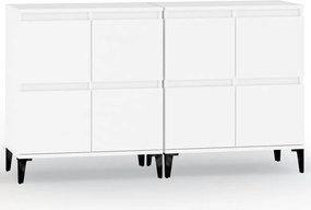 vidaXL Dulapuri, 2 buc, alb, 60x35x70 cm, lemn prelucrat