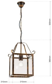 Pendul design rustic Frano Latern HL 6-1533/1 Antik/gold OR