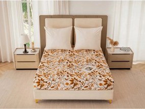 Cearsaf din microfibra BIRDS PUMPKIN maro 180x200 cm
