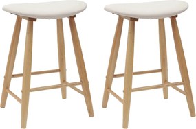 vidaXL Scaune de dining 2 pcs natural 46 x 37 x 63 cm