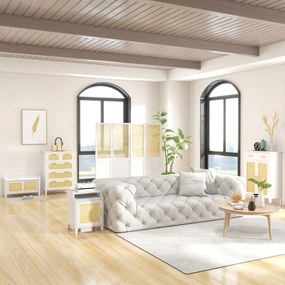 HOMCOM Mobilier pentru încălțăminte de depozitare cu 2 uși efect canelură sertar 80 x 35 x 110 cm alb | Aosom Romania