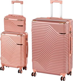 TraveLux Urban XVI set valiză rulantă aur roz