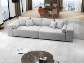 Canapea extensibilă dumonde cu ladă de depozitare si sezut confortabil din spuma high-density, Marbela Enjoy Grey XXL 295x100 cm