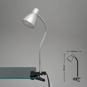 Lampă LED cu clemă GRIP LED/2,5W/230V argintiu Briloner 2615-014P