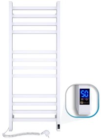 Radiator de baie tip scară AVANGARD cu termostat, 459W/230V, 120,6 cm, IP44, alb, stânga