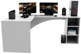 Masă PC de colț Carbon (alb) (S) (fără iluminat). 1054962