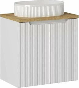 Set dulap baza suspendat 60 cm cu blat si lavoar Comad Nova alb
